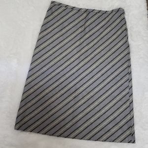 ANN TAYLOR LOFT STRIPED WOOL SKIRT SZ 4